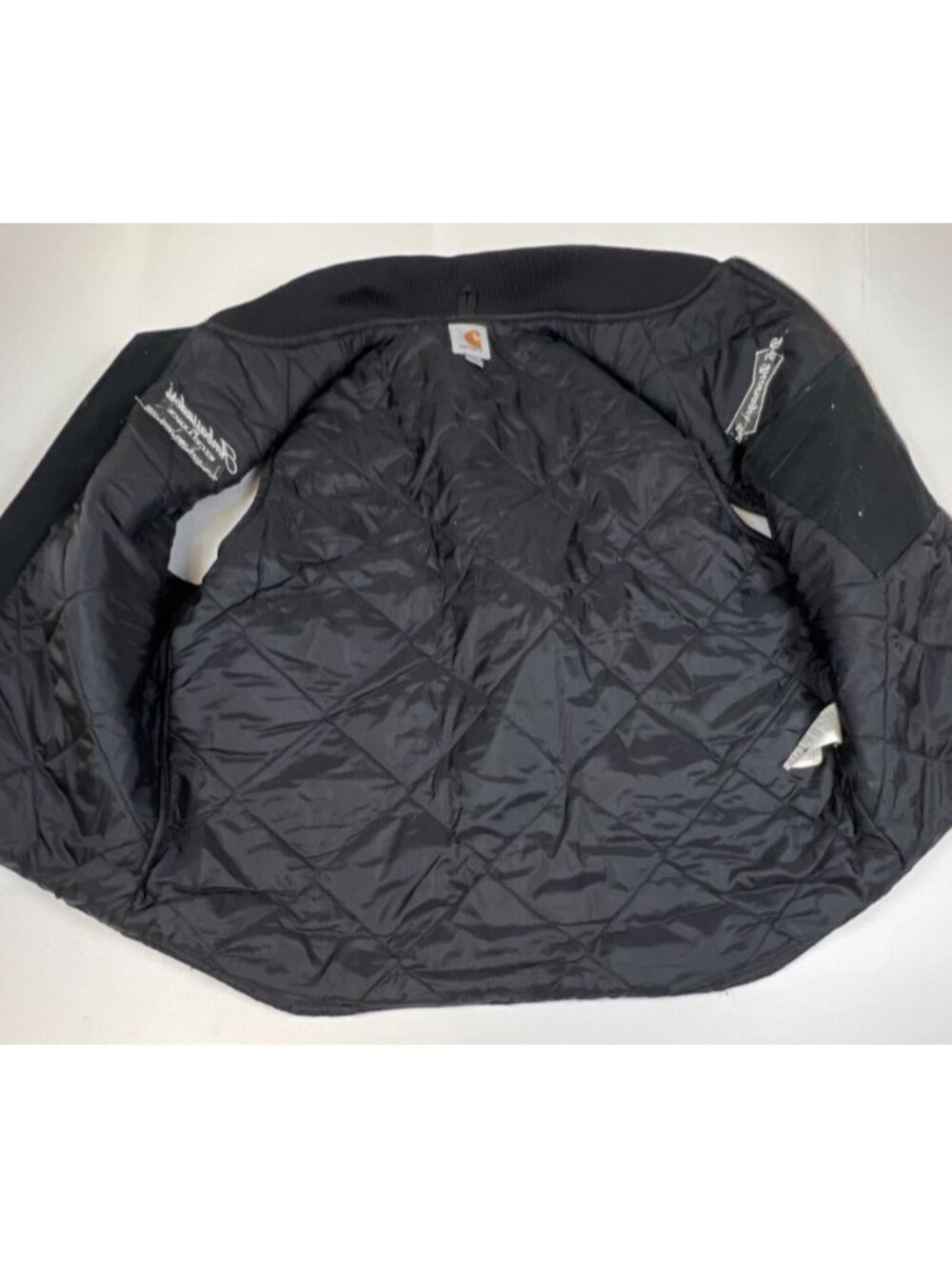 Carhartt Men L V01 Black Duck Quilt Lined Arctic Vest Workwear - Picture 4 of 8